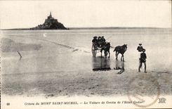 VINTAGE POSTCARD Mont Saint Michel the Car of Brooms of L Godier Hotel