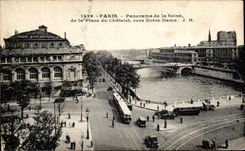 CPA Paris Panorama De La Seine de La Place du Chatelet Vers Notre Dame 