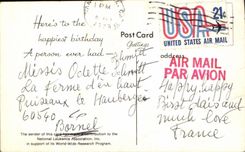 Cumpleanos de la POSTAL de la VENDIMIA el feliz florece Mandoline