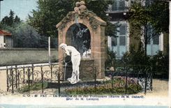 VINTAGE POSTCARD Pau the Fountain of the Street Porteneuve