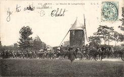 CPA Paris Le Moulin de Longchamps Chevaux Caleche