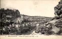 CPA Rocamadour Route de Cahors et La Ville