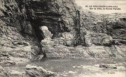 VINTAGE POSTCARD Pouliguen On the Dimension the Bored Rock