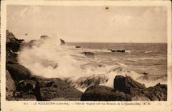 CPA Le Pouliguen Effet de Vagues Sur les Brisants de la Grande Cote 