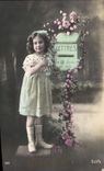 VINTAGE POSTCARD Happy New Year Child Letter box Caliph