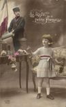 VINTAGE POSTCARD the Dream of the Small Frenchwoman Militaria Child