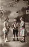 VINTAGE POSTCARD Fantasy Children playing ball