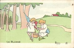VINTAGE POSTCARD Wounds It Children Illustrator