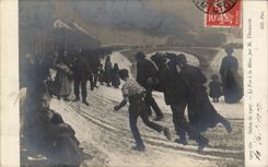 VINTAGE POSTCARD Living room 1907 fire with the Thomassin mine