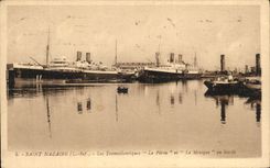 VINTAGE POSTCARD Saint Nazaire Deck chairs Peru Mexico Boat