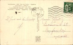 La casa de la POSTAL de la VENDIMIA de la exposicion internacional de Belgica apuesta la torre Eiffel 1937