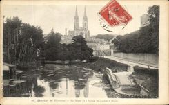 VINTAGE POSTCARD Niort and the Surroundings Separates It and L Church St Andre