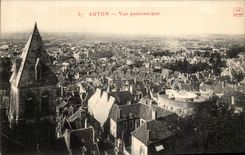 VINTAGE POSTCARD Autun Panoramic View