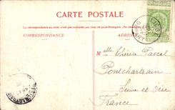 VINTAGE POSTCARD Liege the Footbridge Boat barge