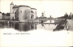 VINTAGE POSTCARD Bruges Carries Holy Cross Moulins