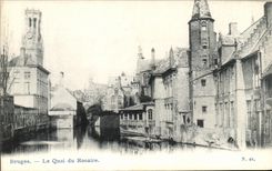 VINTAGE POSTCARD Bruges Quay Rosary