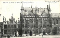 VINTAGE POSTCARD Bruges Town hall District court