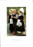 MODERN CARD In Brittany Costumes Of the Area D Eiffant Children Folklore