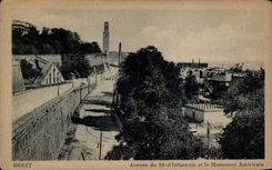 CPA Brest Avenue du 19eme d Infanterie et Le monument Americain 