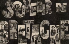 VINTAGE POSTCARD To remember Of Brittany Folklore