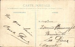 CPA Brest Entree Du port La Porte Tourville Bateau