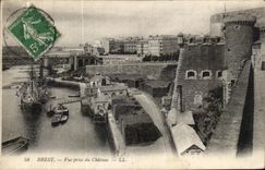 CPA Brest Vue Prise du Chateau Bateau