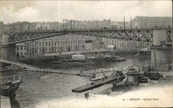 CPA Brest Grand Pont Bateaux