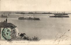 CPA Brest Vue Sur l Escadre Bateaux