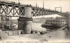 CPA Brest Le Pont National Bateaux