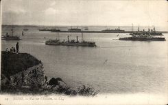 CPA Brest Vue Sur L Escadre Bateaux