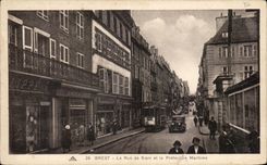 CPA Brest La Rue de Siam Et La Prefecture Maritime
