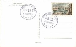 CPSM Brest Le Pont de Recouvrance Bateau