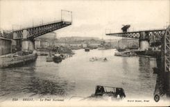 CPA Brest Le Pont National Bateaux