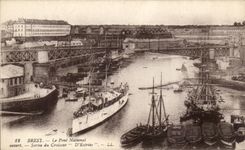 CPA Brest Le Pont National Bateaux