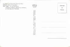 CPM Brest Bateau ecole Americo Vespuci devant le Chateau a l entree de la Penfeld