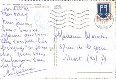 POSTAL L Ardeche de la VENDIMIA pintoresco los issarles del lago D vistos del volcan de Chaze