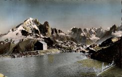 CPA Chamonix Le LaC Blanc l Aiguille Verte 