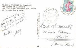 VINTAGE POSTCARD Landscapes Of Vivarais Falls Of L Ardeche To the bridge D Arc