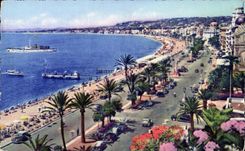 MODERN CARD Nice View of the Walk of English and the Boat of Cruising Gallus