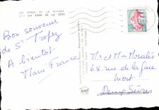 Bordes de la POSTAL de la VENDIMIA de Riviera una esquina de la dimension