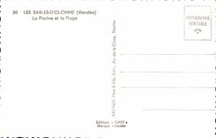 VINTAGE POSTCARD Sands D Olonne the Swimming pool and the Beach