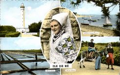 MODERN CARD Phare Ile de Re of the whales Folklore Case Lines Ass salt water Marshes