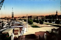 VINTAGE POSTCARD Bordeaux Quay Louis XVIII Garden of the Terraces