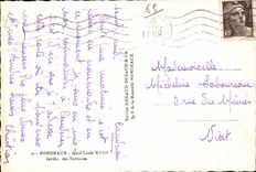 VINTAGE POSTCARD Bordeaux Quay Louis XVIII Garden of the Terraces