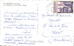 CPSM St Fargeau the Castle and Plece D water