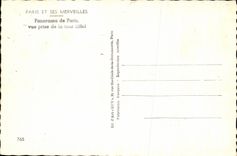 CPSM Paris y su panorama de las maravillas de vista de la torre