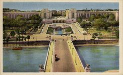 Opinion panoramica de Paris de la POSTAL de la VENDIMIA hacia el paladar de Chaillot