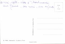 VINTAGE POSTCARD Paris Montmartre the Place of the Hillock Crowns Heart