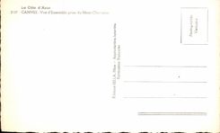 VINTAGE POSTCARD Cannes Seen D Unit taken of the Mount Knight