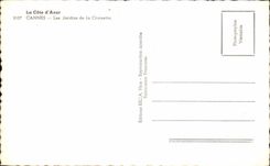 VINTAGE POSTCARD Cannes Gardens of the Small cross